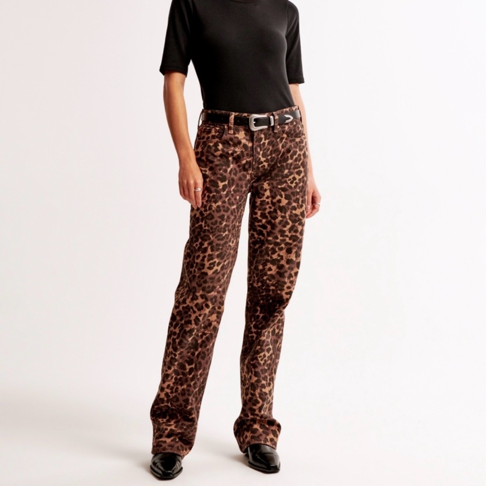 Abercrombie & Fitch Leopard Print Boyfriend Jeans